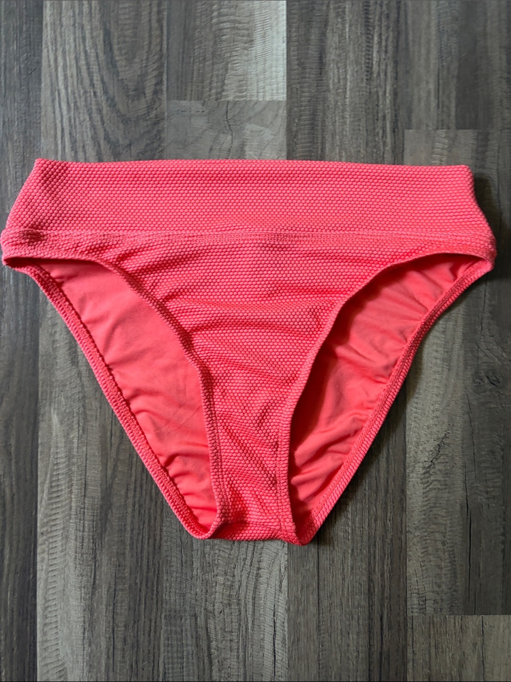 BCBG Coral Textured High-Rise Bikini Brief